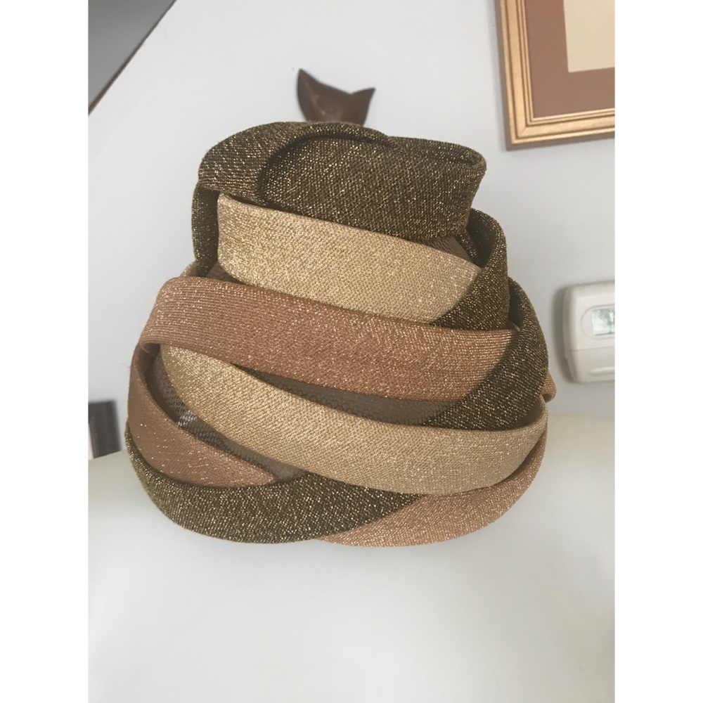 Vintage 50’s Pink, Gold, and Green lurex hat